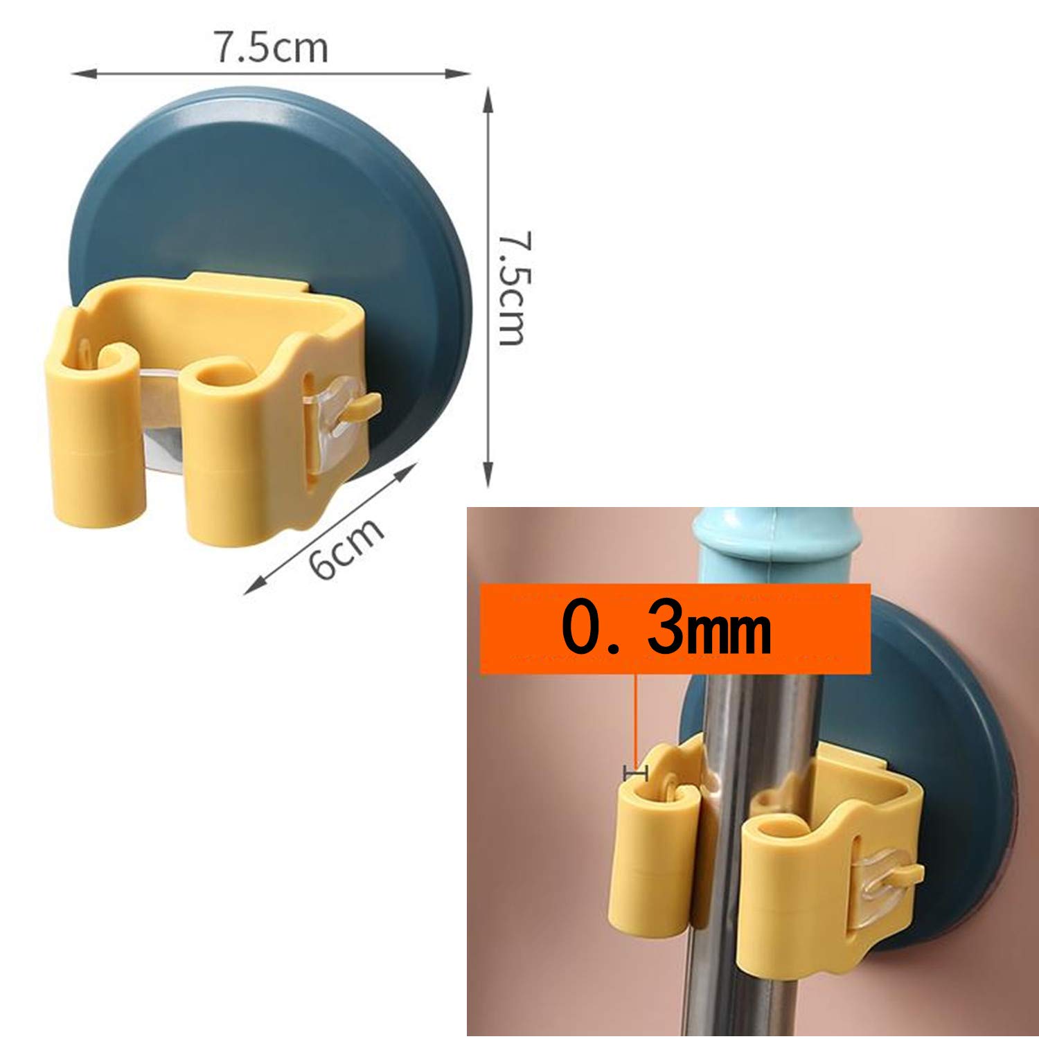 Portascope e Portaspazzole Muro Montato, Robusto Strumento Rack di Stoccaggio Salvaspazio per Cucina, Plastica ABS - 3 Pezzi - Bianco