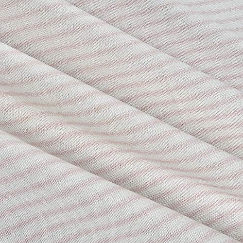 Premium Cotton Ticking Stripe Fabric Bella - Versatile Home Decor Material by the Yard in Baby Pink and White 3 Premium Cotton Ticking Stripe Fabric Bella - Versatile Home Decor Material by the Yard in Baby Pink and White - Image 2