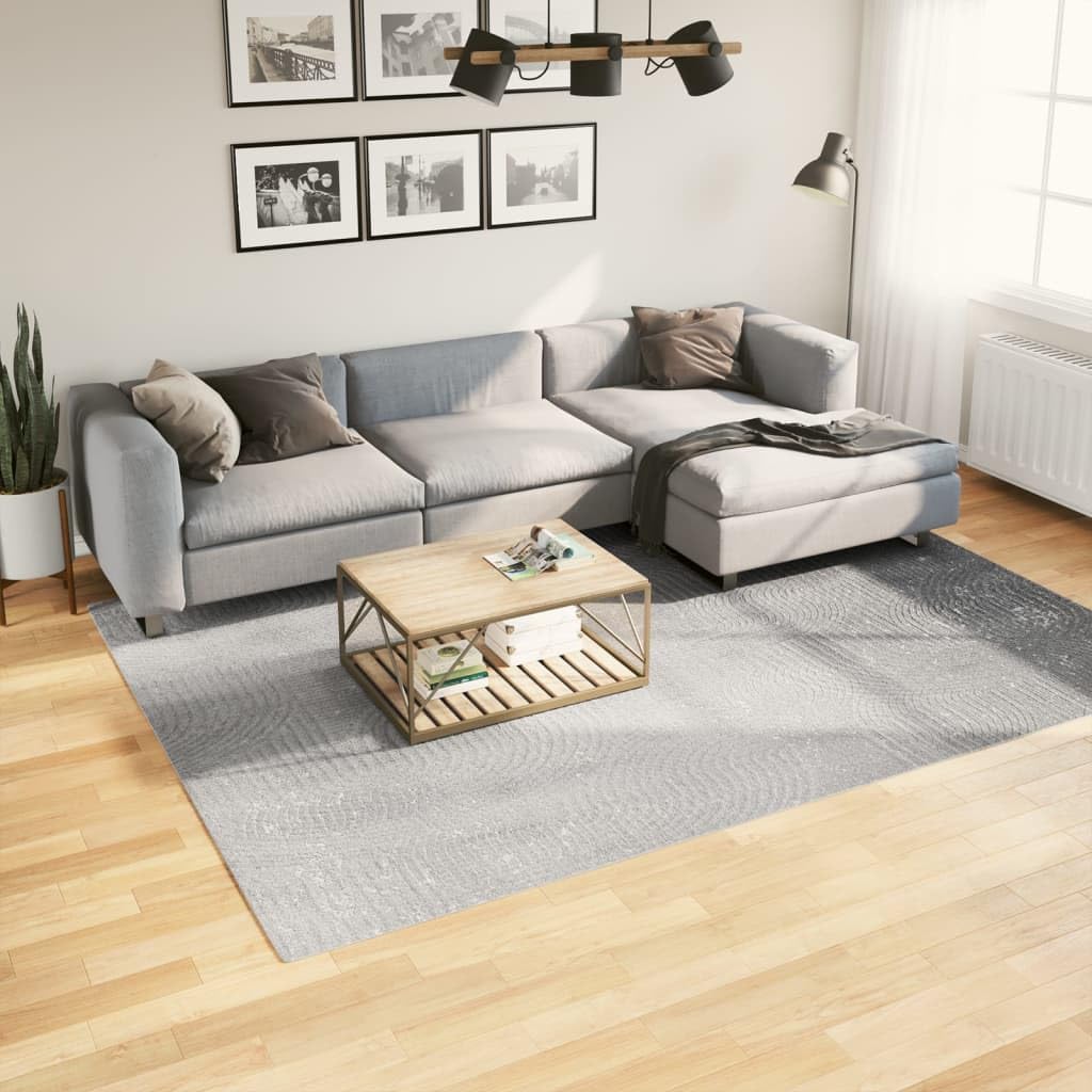 Tapis antidérapant gris IZA 200x280 cm moderne à poils courts doux
