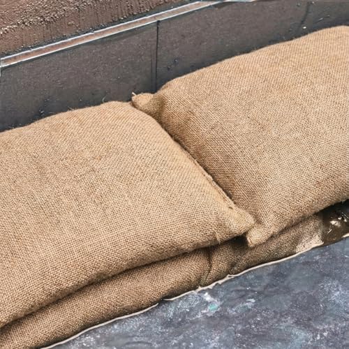 5 Pack Sandless Sand Bags Garage Water Barrier Flood Barrier Sandbags 16 x 24 Inch for Flooding Water Absorbent Mat Flood Prevention Barriers Reusable Sand Bags(Brown)