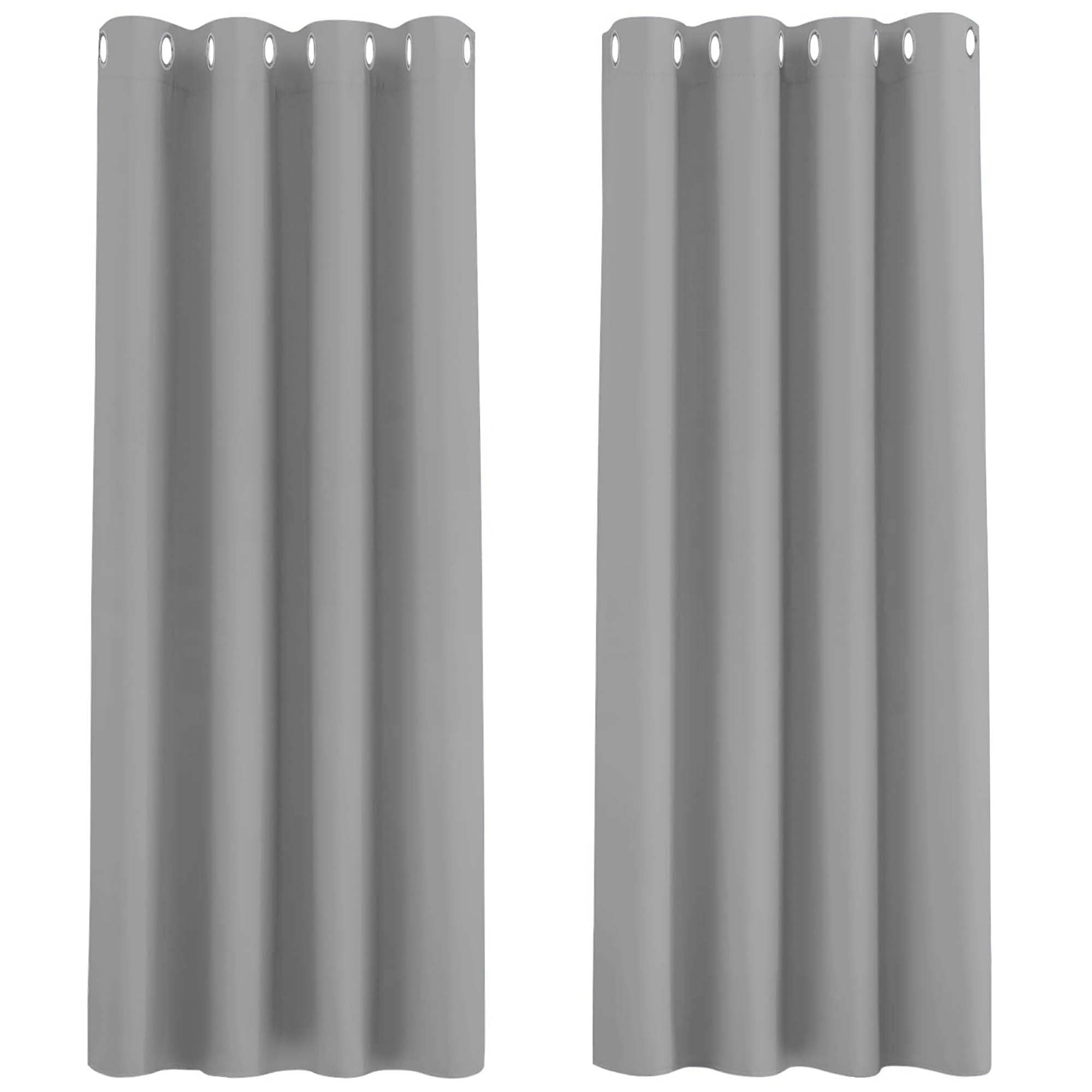Aspire Homeware Blackout Curtains for Bedroom - Light Grey Eyelet Curtains Living Room - Thermal Insulated Window Treatments 66x90 inch Drop Curtain Drapes with Tiebacks, 2 Panels