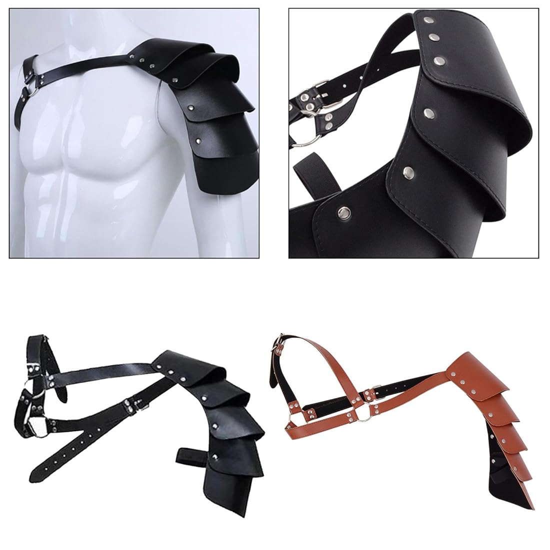 Iiniim Steampunk Gothic One Shoulder Armors Adjustable