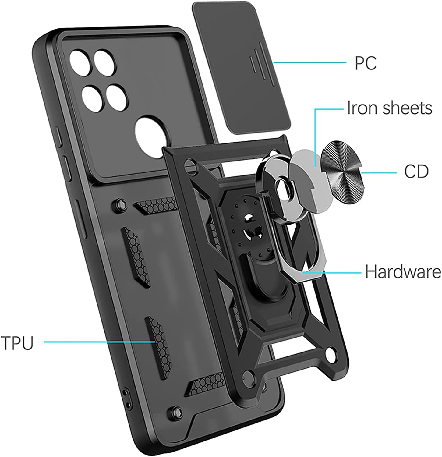 WEIOU Cover Per Realme C21Y (C21-Y) / Realme C25Y, TPU
