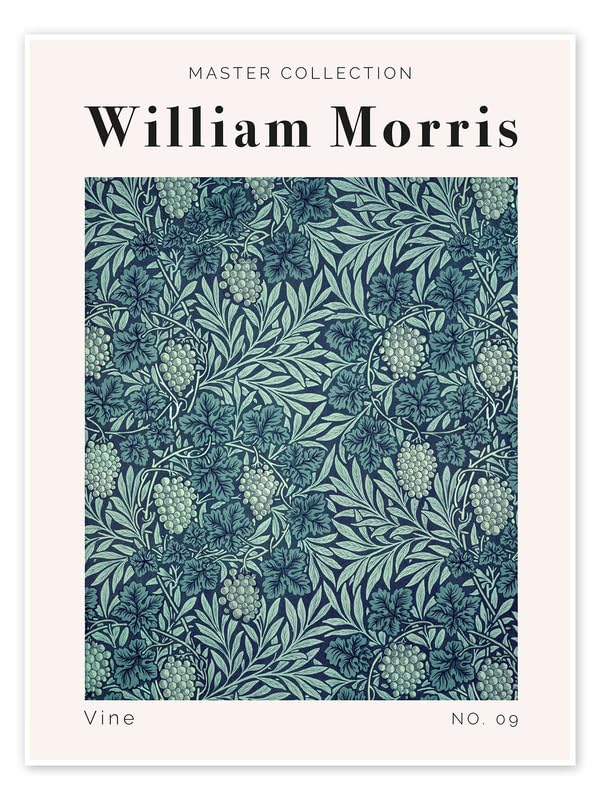 William Morris vine Vintage Floral Print Wall Art Poster Arts & Crafts Botanical Flower Home Decor Poster Print (A2 420 x 594mm)