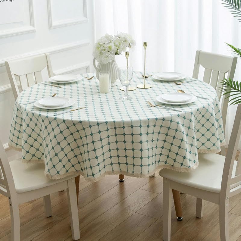Nappe ronde coton lin épaisse pour protéger une table fragile - 5
