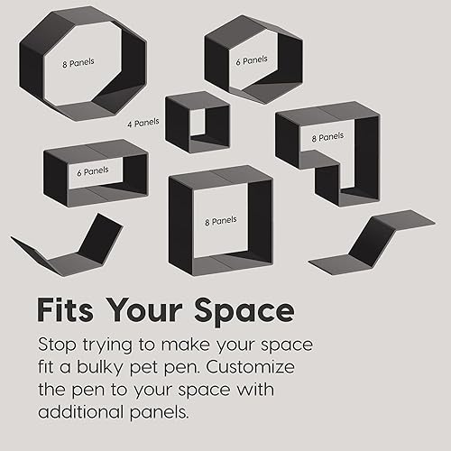 Miniatura 5 de IRIS USA 4 or 8 Panel Pet Play Pen with Door for Small Puppy to Large Dogs 24 - 34 Pen Height Washable Mesh Top Cover Keep Pets Secure Easy Assemble