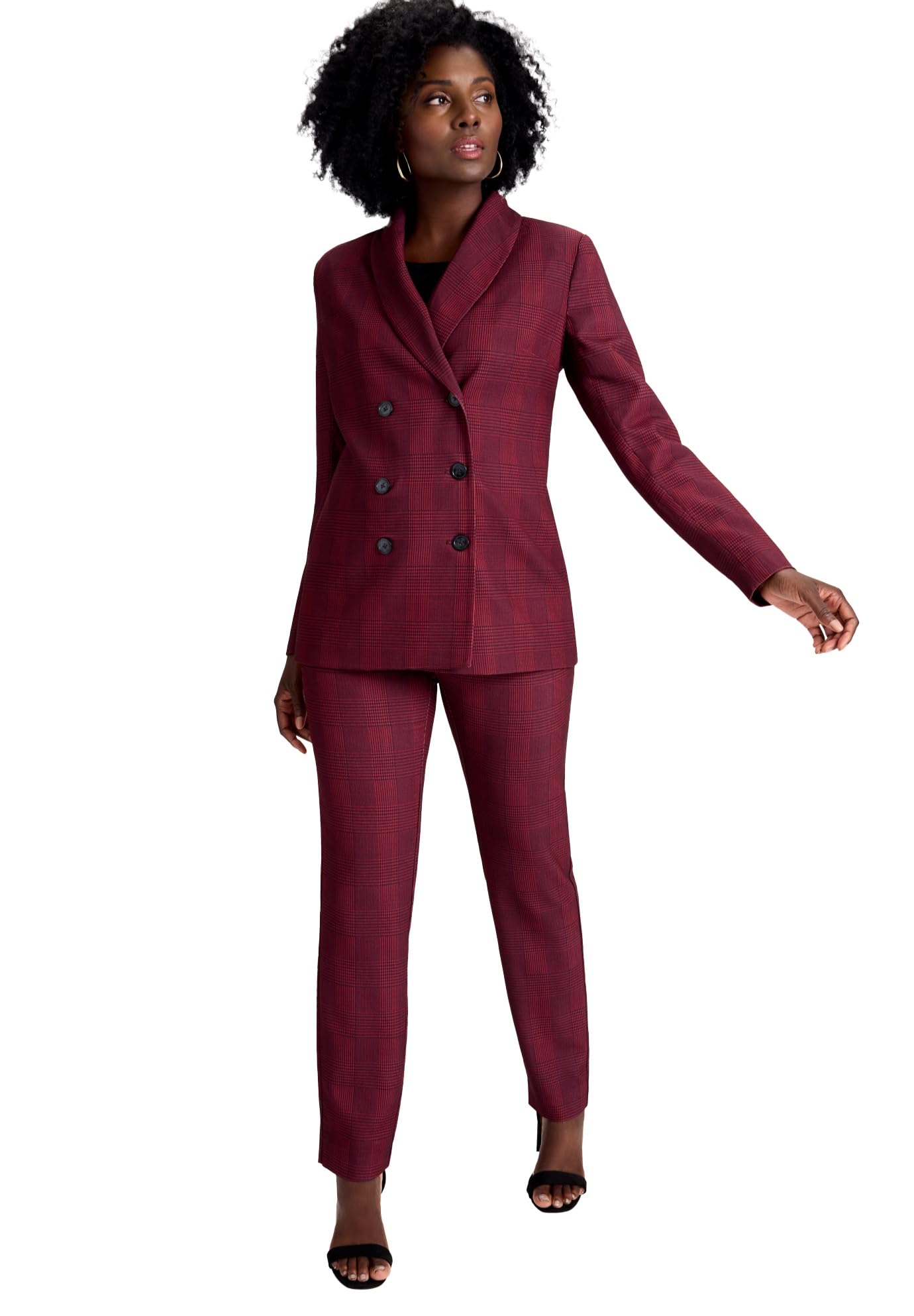 Jessica London Womens Plus Size 2-Piece Double-Breasted Pantsuit