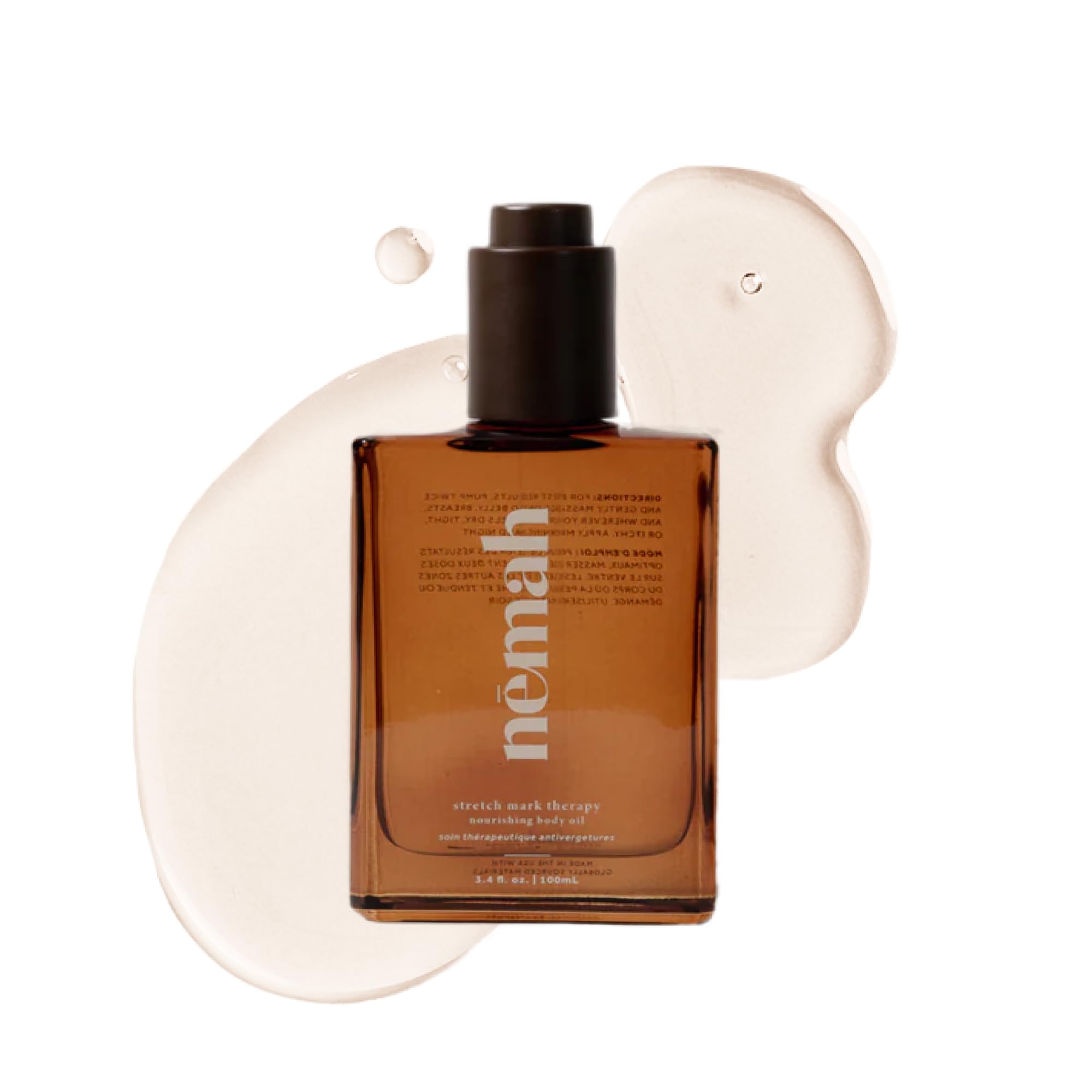 Nemah - Nourishing Belly Oil for Pregnant Women - Hydrating Stretch Mark Oil with Jojoba and Coconut Oil - Vegan & Cruelty-Free - 3.4 fl. oz.