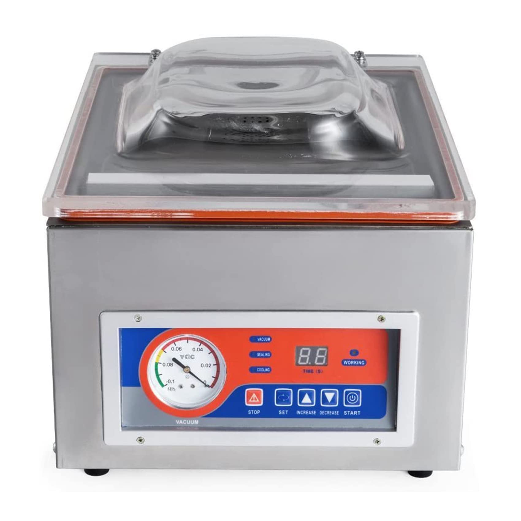 Máquina selladora al vacío de acero inoxidable de 120 W, ahorradora de alimentos para uso doméstico y comercial, sellador compacto de embalaje de escritorio para preservar la frescura