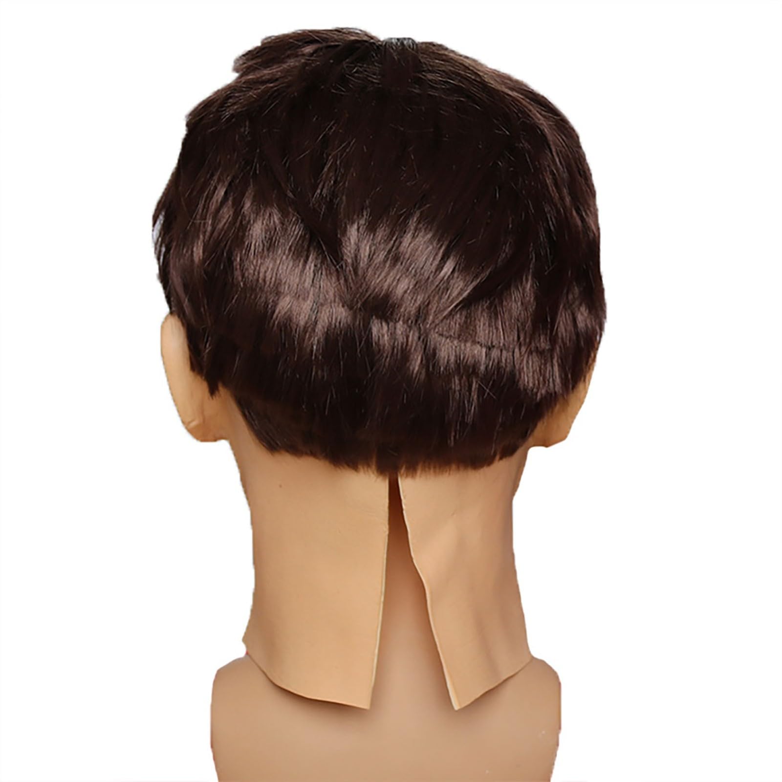 Máscara de silicona realista para hombre joven, cara humana con cabello, accesorios de látex suaves para cosplay, cubierta facial de látex para Halloween