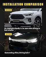 Vista 4 de YM E-Bright Luces LED exteriores para capó de automóvil, tira de luz impermeable de escaneo dinámico de arranque, kit de haz de capó, escáner