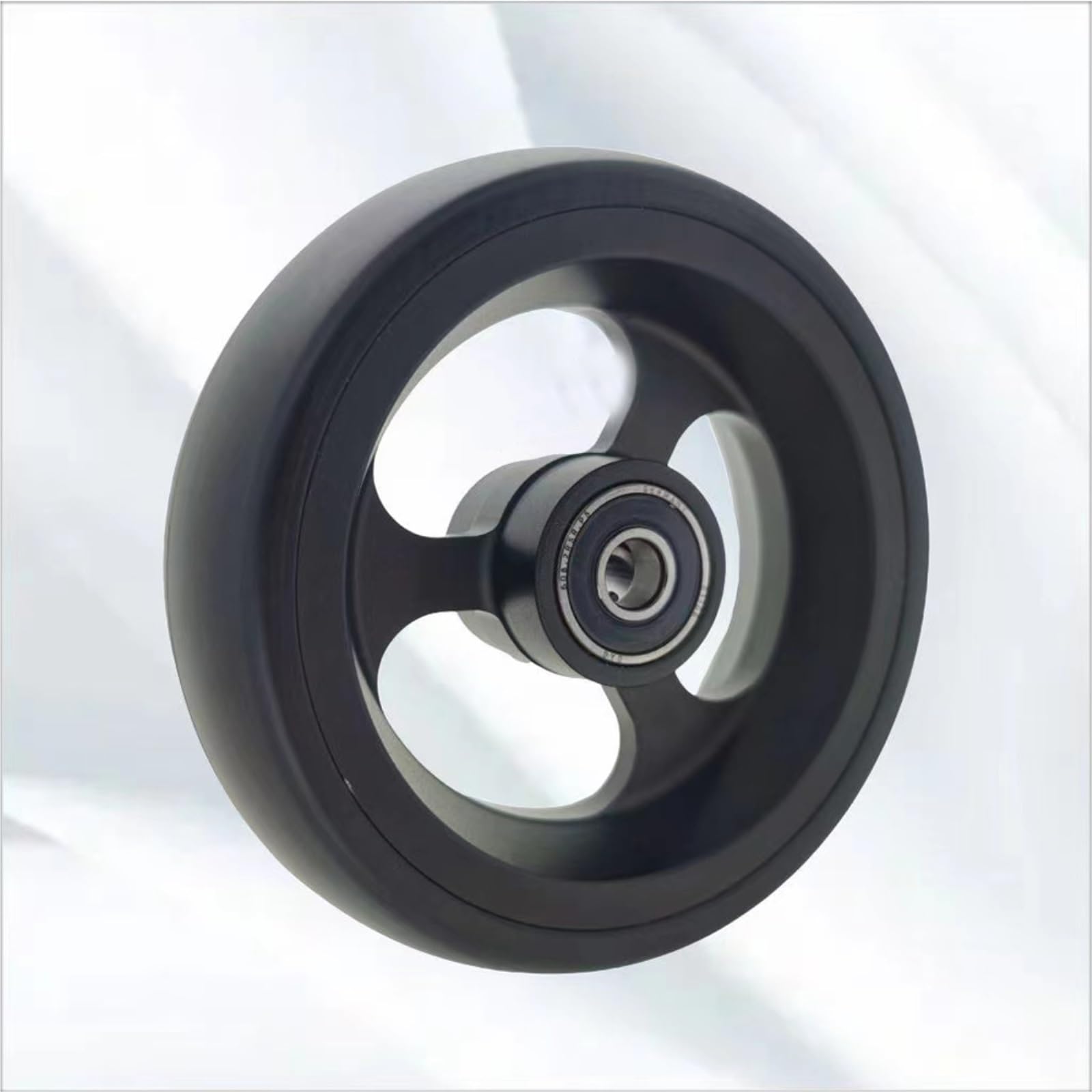 Kmono Black Pu Solid Front Casters, 4In/5In Universal Wheelchair Replacement Wheels, Red (, 100Mm/4In)