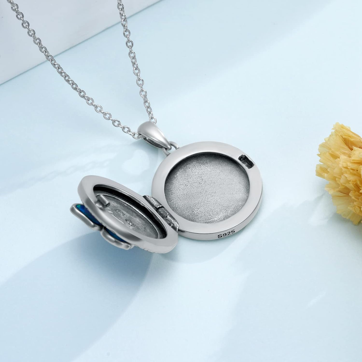 Butterfly Locket Necklace That Holds Pictures 925 Sterling Silver Locket Necklace That Holds Pictures Vintage Photo Keep Memory Locket Pendant Necklace Jewelry Gifts for Women