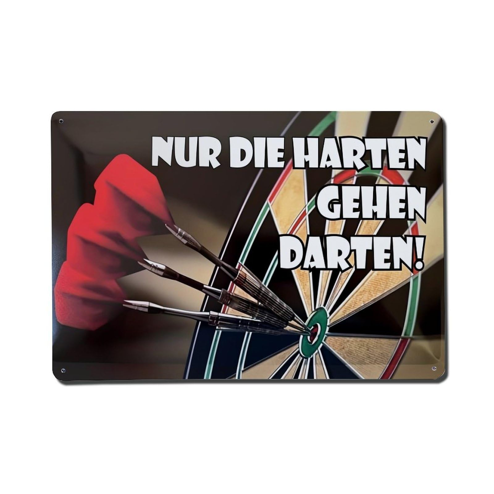Dart Board Target Darts Red Metal Tin Sign Plaque