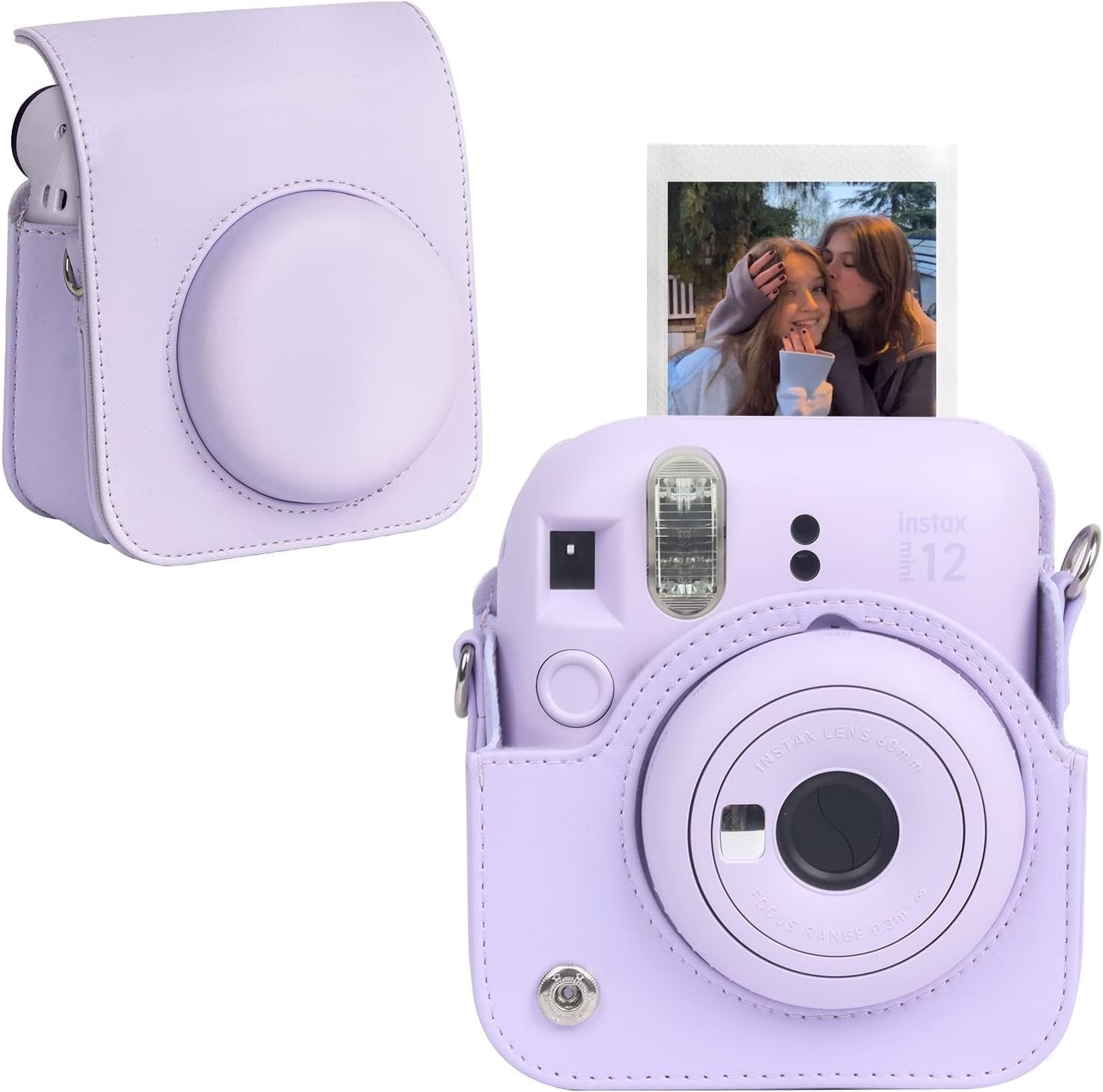 TAMRAKTU PU Leather Protective Camera Case Pouch Compatible with Fujifilm Instax Mini 12 Camera Carrying Bag with Adjustable Shoulder Strap (Lilac Purple) (B0D6N8FT1L) Amazon Price History, Amazon Price Tracker