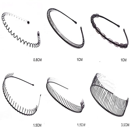 Miniatura 2 de 6 diademas unisex onduladas simples y a la moda, peine de dientes, aro de metal para el cabello, accesorios para el cabello para mujeres y hombres