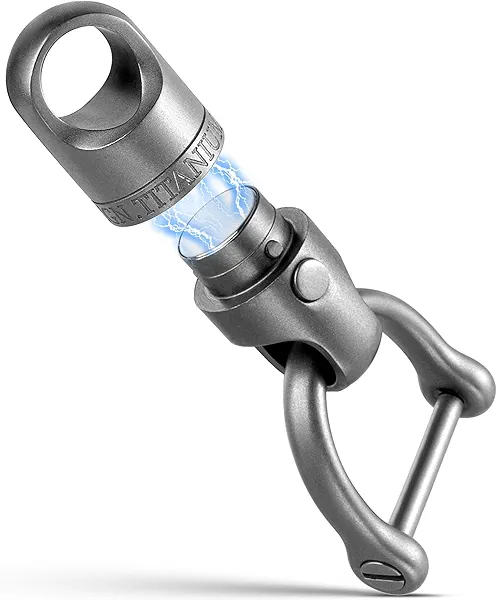 FEGVE Quick Release Keychain, Titanium Detachable Magnetic Key Holder with 2/3inch D Ring for Car Key Fob,Safely Lock System