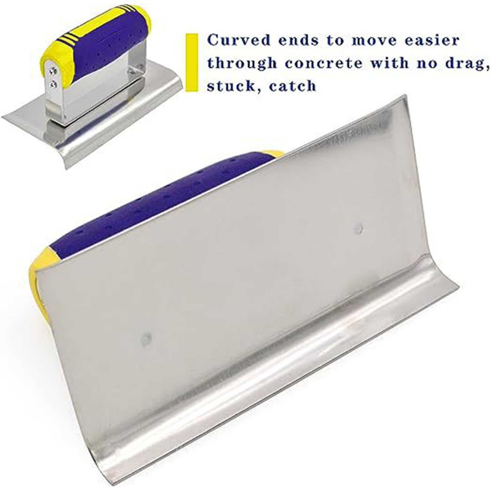 Fer à bordure en béton – en acier inoxydable, construction sans rivet | Poignée ergonomique, façonnage d'angle de précision, bordure lisse, finition décorative pour trottoir, dalle d' de