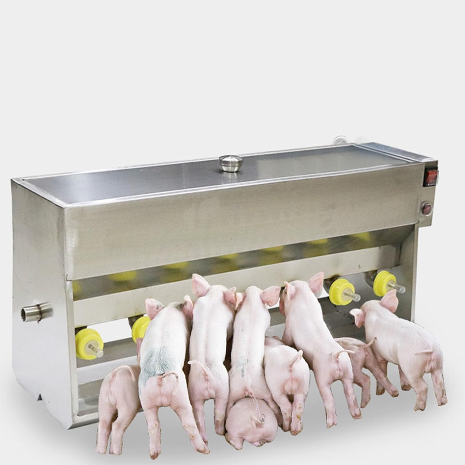 Pig Milk Feeder, Automatic Pig Milk Feeder, Thickened Stainless Steel Piglet Feeder, 20L Large Capacity Milk Box, with 14 Nipples (B 1)