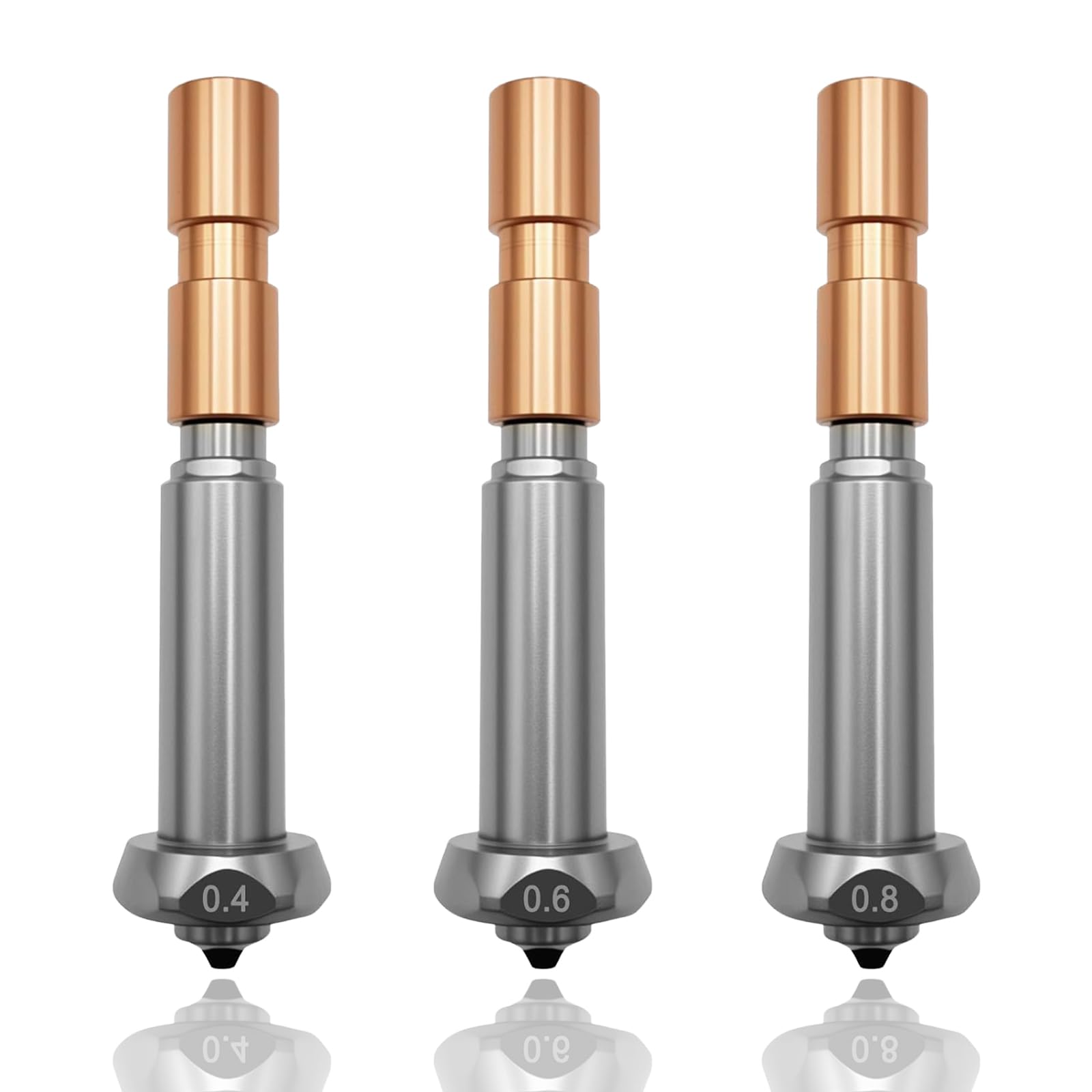 3 ugelli Kobra 3 Max 0,4 mm 0,6 mm 0,8 mm, All Metal Hardened Steel Quick Swap Nozzle Integrato Throat Tube Extruder Hotend Nozzle per Anycubic Kobra 3 Max/Kobra 3 Max Combo 3D accessori per