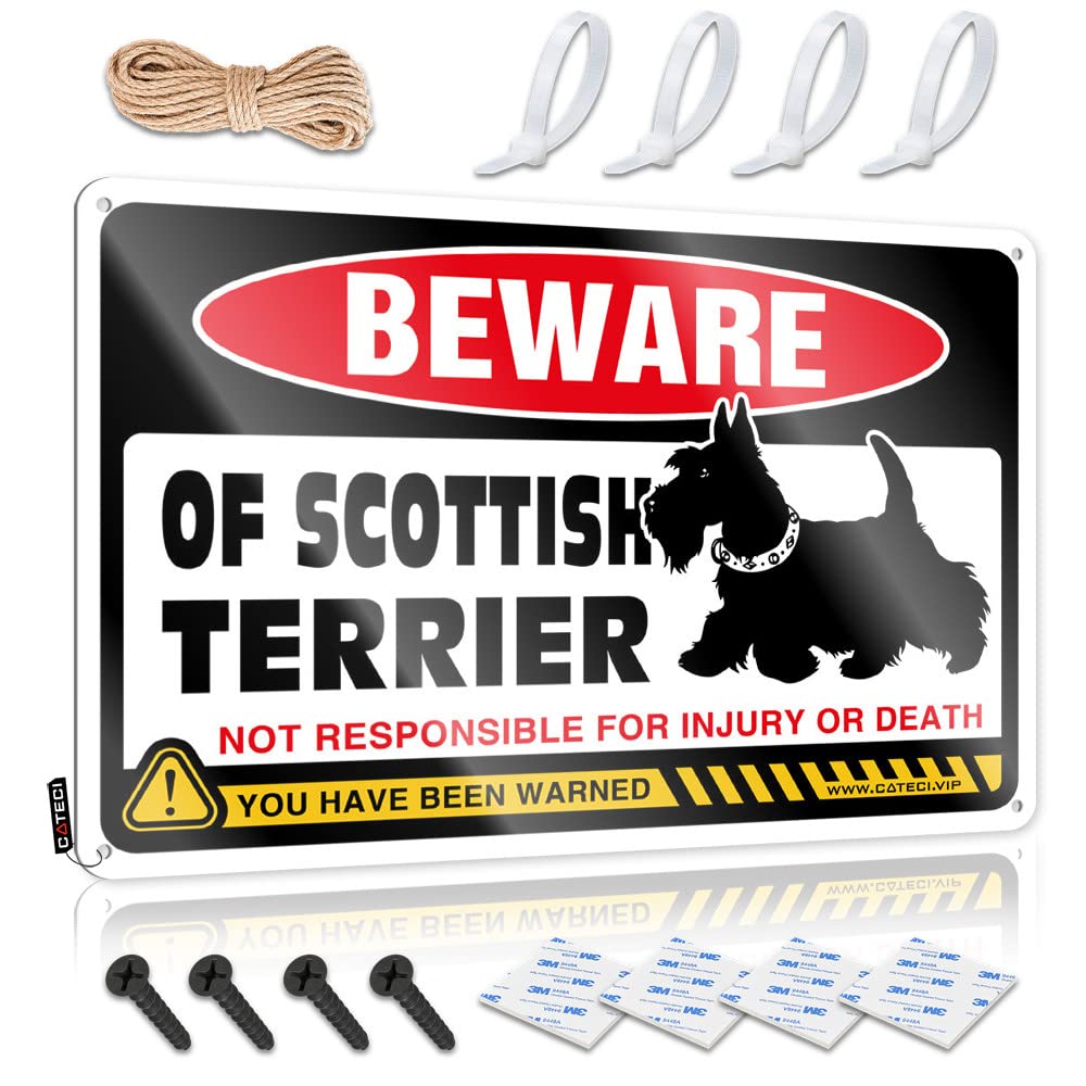 STWNVOITV Home Decor For Men Beware Of Scottish Terrier Tin Sign Outdoor Tin Sign Beer Signs Metal Vintage(30X40CM)