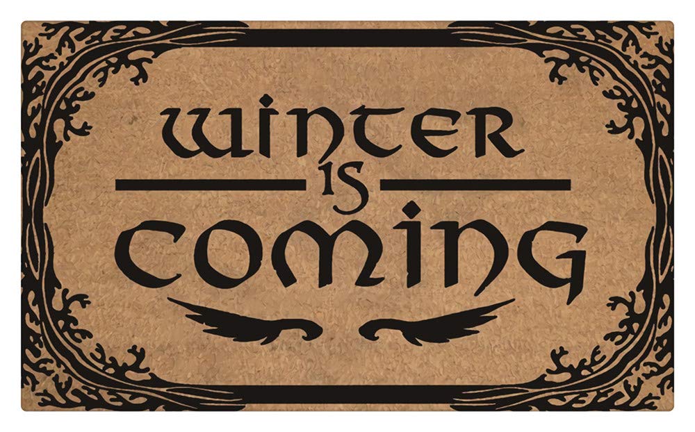 Indoor/Outdoor Easy Clean Non Slip Backing Entry Way Doormat for Patio,Front Door,All Weather Exterior Doors,Winter is Coming 36X24 Inch