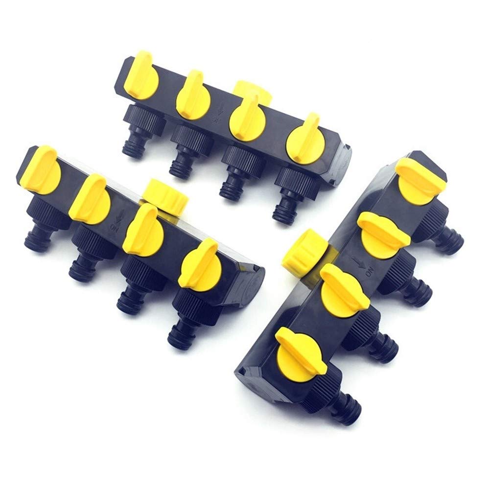 Conector de Agua de riego Agrícola Grifo de 4 vías 3/4 1 PCS Dispositivo de conexión de riego Manguera de jardín Divisor de tubería Goteo de plástico (Diámetro : 3/4'') (Onecolor 3/4'')