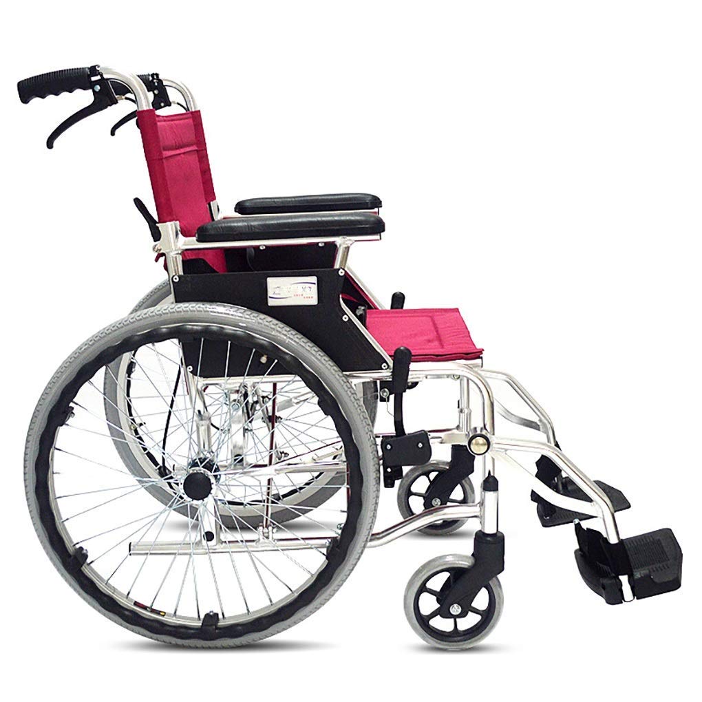 CLoxks Sedia a rotelle,Trasporto Viaggi Cameriere Portatile semovente Push Ausili per deambulazione Pieghevoli Rimovibili