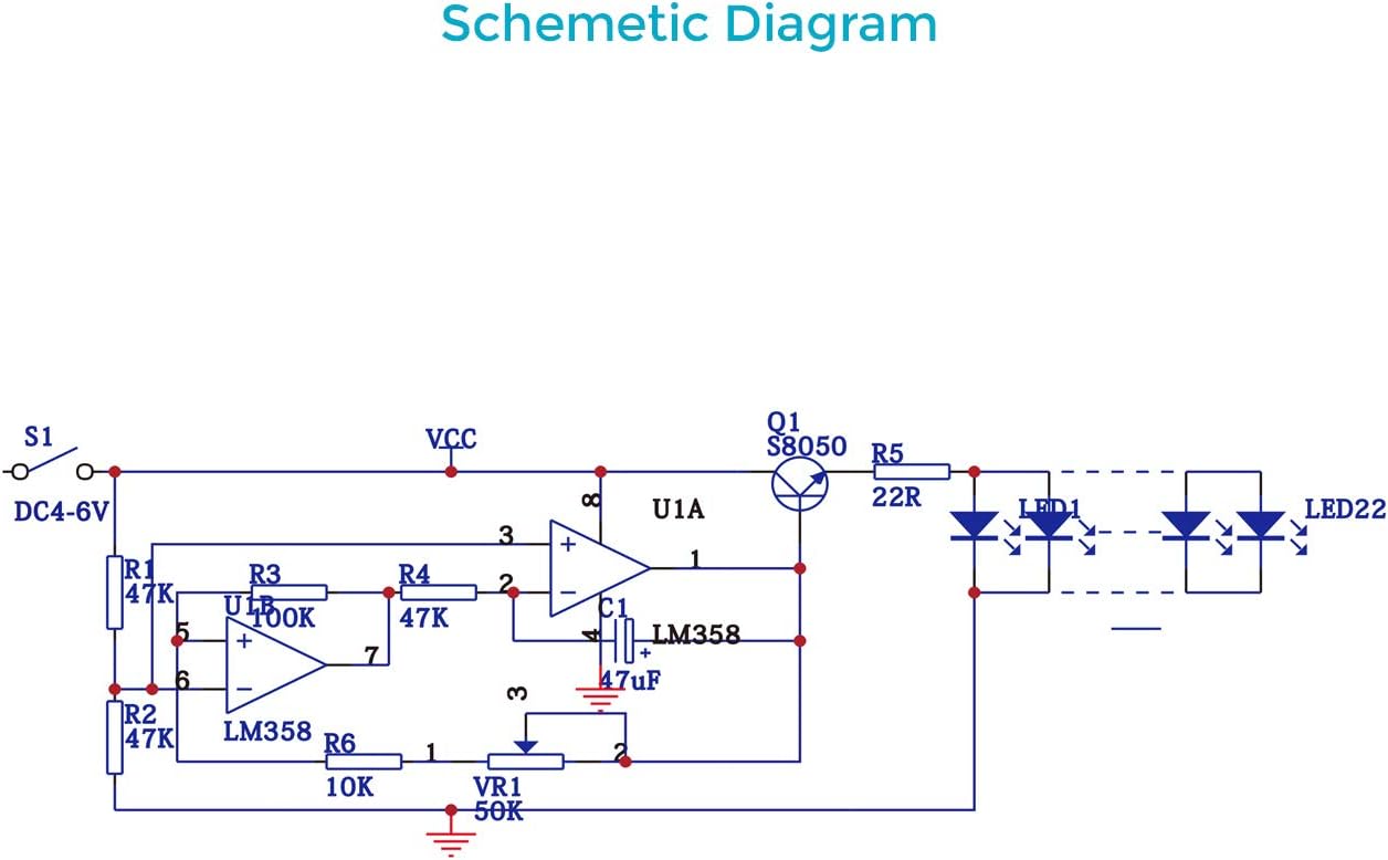 Front and back views of the high-quality RF-4 material PCB board for the heart-shaped LED kit, showing component placement on the front and circuit traces on the back.