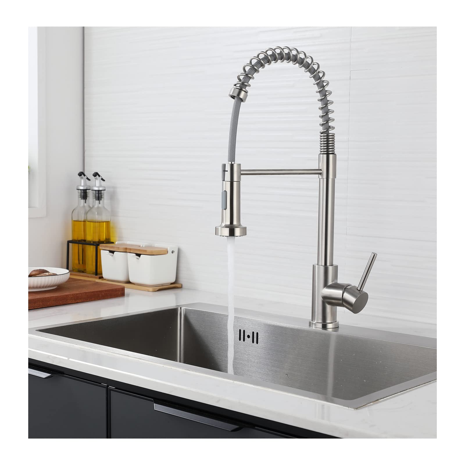 Rubinetto Cucina CREA Con Doccetta Estraibile - Acciaio Inox, 3 Modalità, Girevole 360° - Foto 12