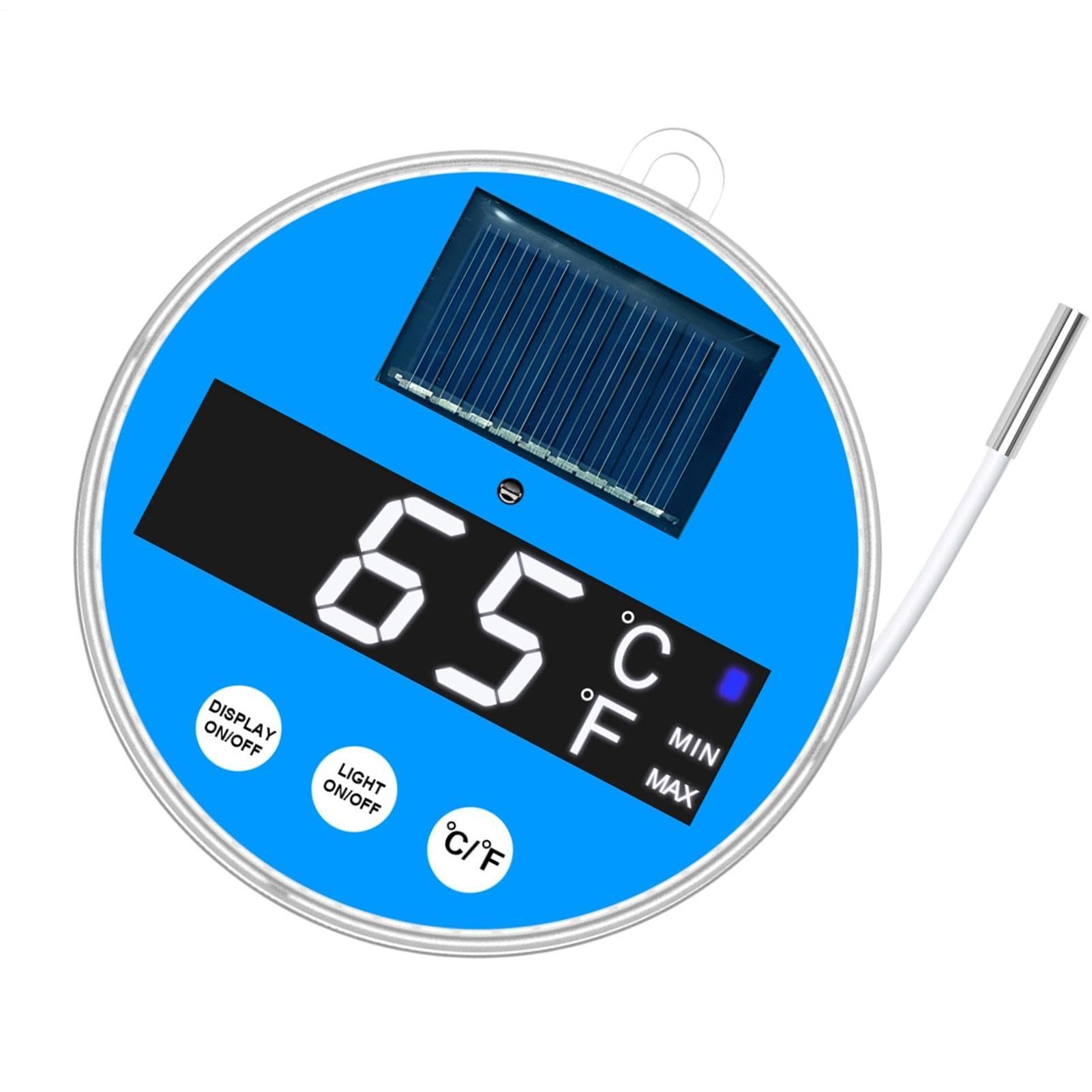 Medidor de Temperatura de Piscina Alimentación Solar, Impermeable Y