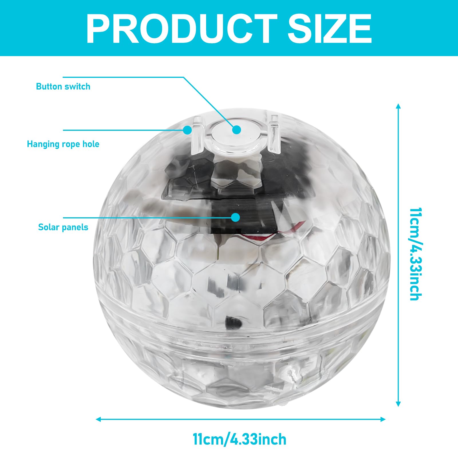 2 luces flotantes solares para piscina, 11 cm, luces solares para piscina, iluminación solar para estanque con iluminación RGB que cambia de color para piscina, fuentes