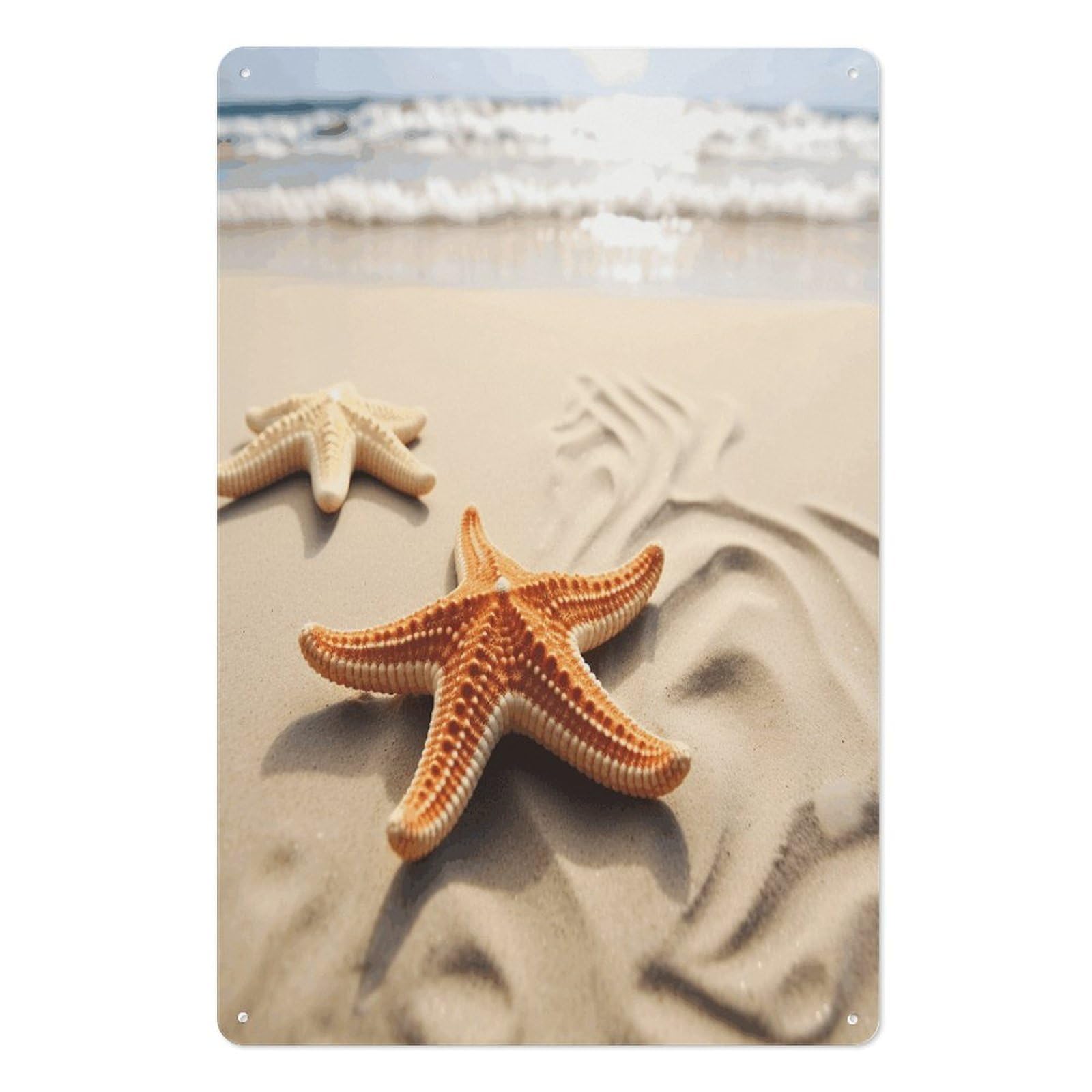 Letrero de estaño de estrella de mar original para regalo de inauguración de casa