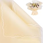 FUHITIM 20 Sheets Flower Wrapping Paper - Waterproof Floral Bouquet Wrapping Paper, Florist Supplies Packaging Paper for Wedding Birthday Gift DIY Crafts (Light Yellow)