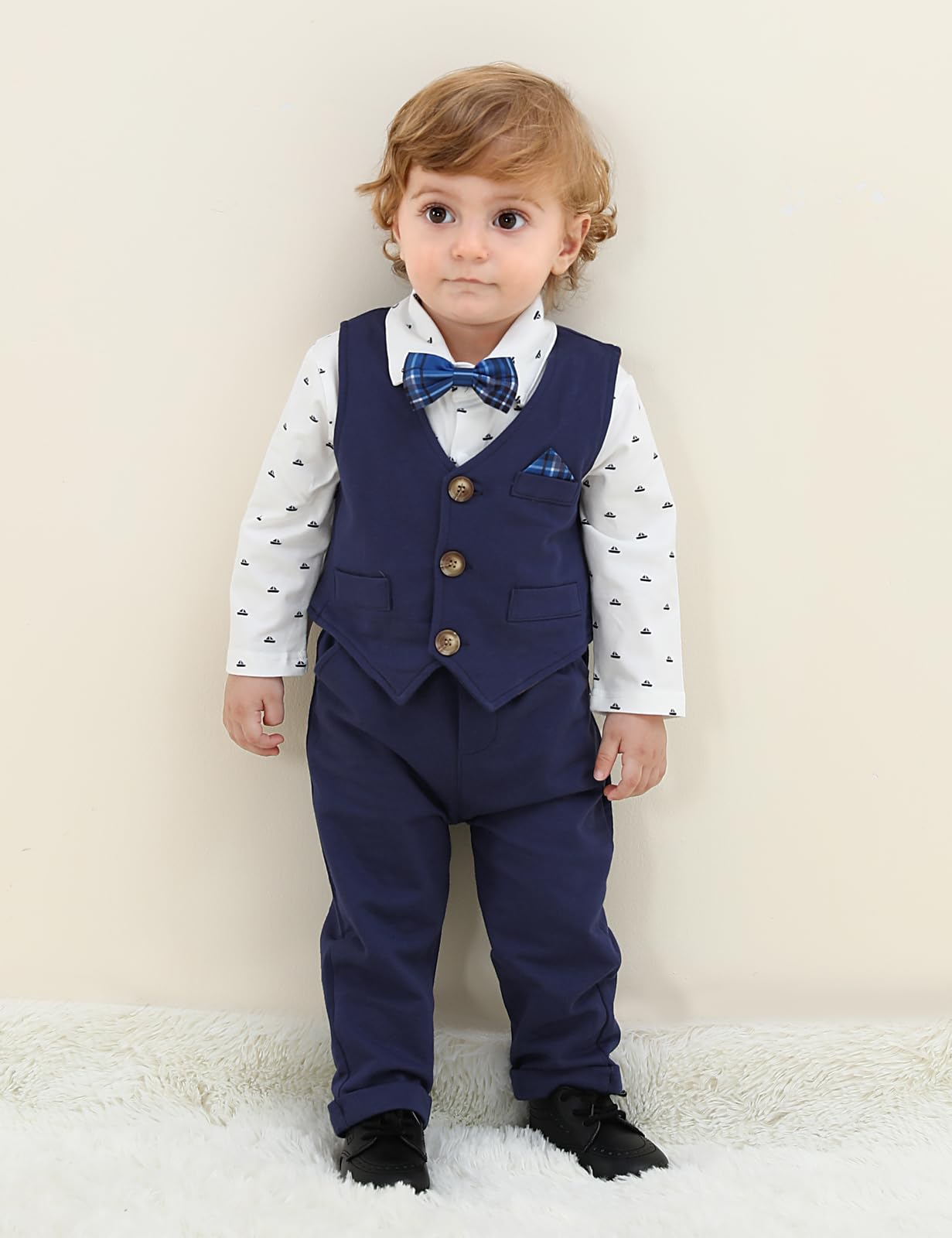 mintgreen Baby Suit Boy, 3Częściowy Strój Formalny Pozew o Chrzest Dżentelmen Tuxedo Koszula i Kamizelki + Spodnie