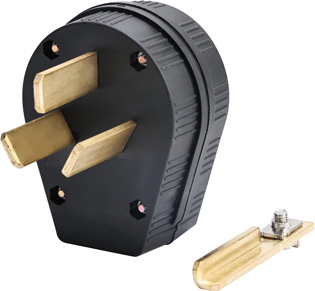 STARELO 10-30P & 10-50P Angle Plug, 30/50A 125/250V 3 Pole 3 Wire, No Grounding, Straight Blade 3 Prong Male Plug, Heavy Duty Industrial Grade Power Plug(10-30&50P)