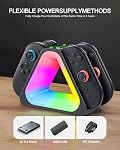Charging Station for Nintendo Switch 2 Joy Con, Dock for Joy Con Dual-Direction Magnetic Fast Charging Station with 7 Light Modes, Extended Controller Charger Stand for Nintendo Switch 2 Accessories