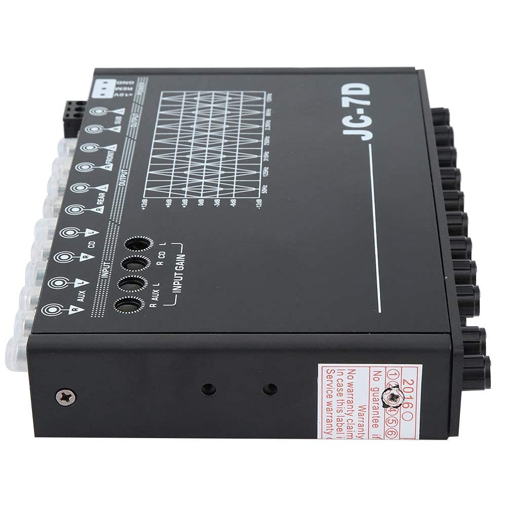 Égaliseur Numérique 7 Bandes IA-10 pour Voiture, Restauration des Basses,Contrôle Précis, Rétroéclairage LED, Boutons en Caoutchouc, Compatible avec la Majorité des Systèmes