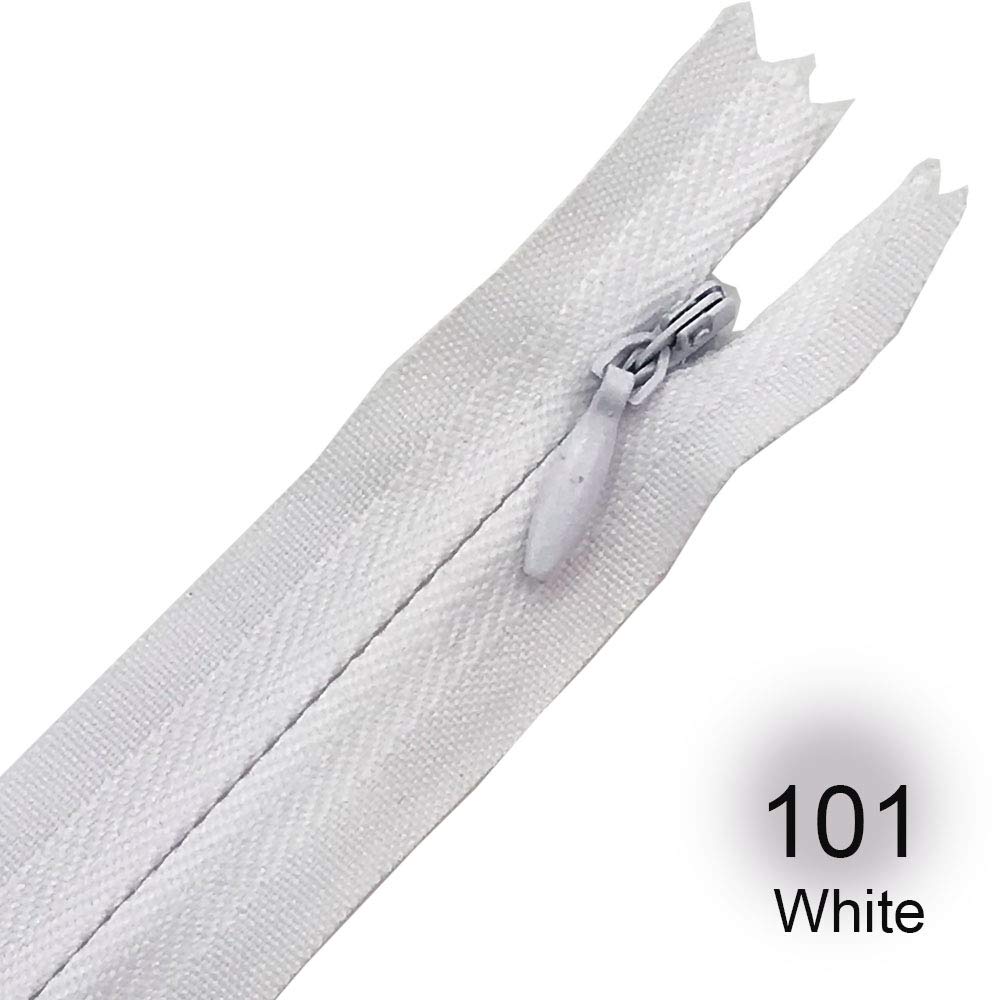 Suwaki Suwak nylonowy 20 szt. #3 Niewidoczny zamek błyskawiczny, akcesoria do szycia, zamki błyskawiczne,(White 20pcs)