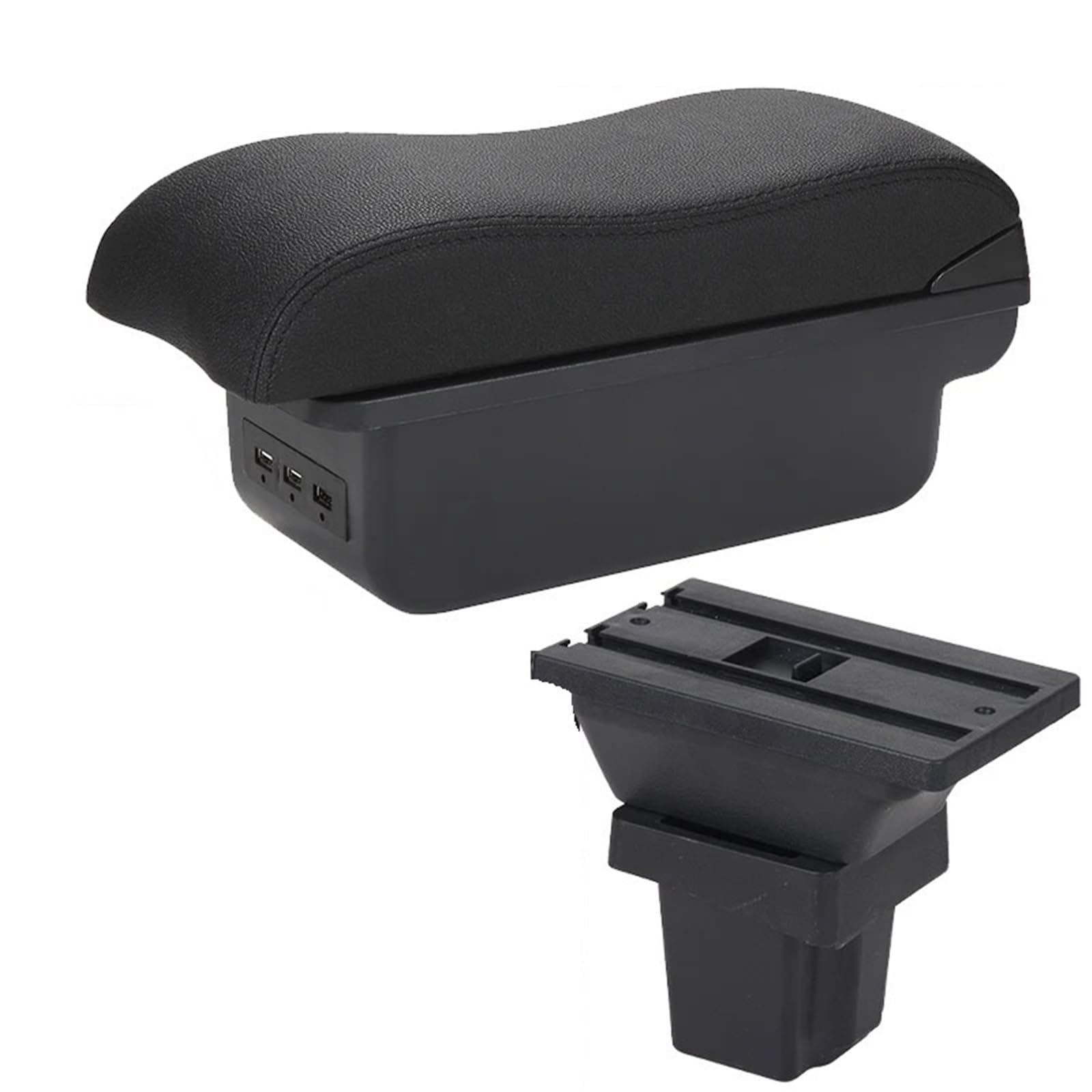 Hguvsjd Armrest Box For Chevrolet For Tracker For Holden For Trax 2013-2017 Armrest Storage Box Accessories Car Armrests(B Black line 3USB)