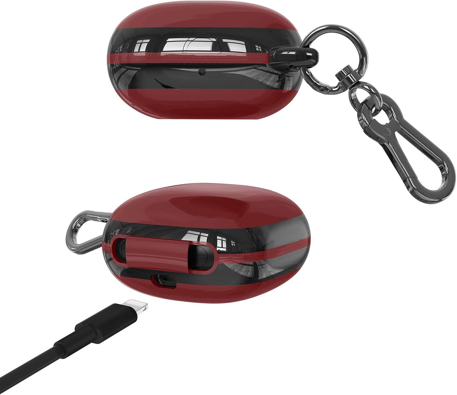 Cover Compatible with Powerbeats Pro Case,Full Protective Shockproof Anti-Slip Silicone Case for Beats Powerbeats Pro 2020 (Black Edge+Burgundy) - Image 6