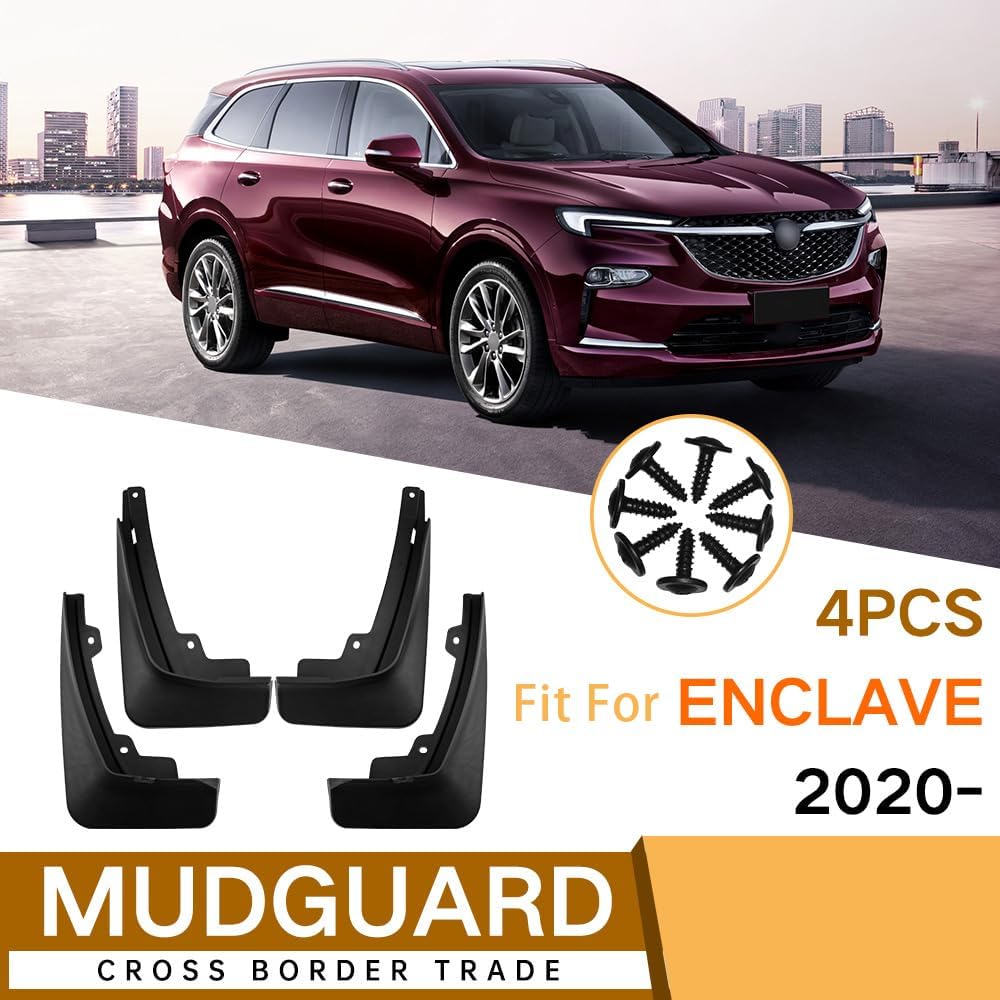 4Pcs Mud Flaps for Buick Enclave 2020 2021 2022, Waterproof Protective Splash Fender Front Rear Mudflaps Wheel Protection Accessories