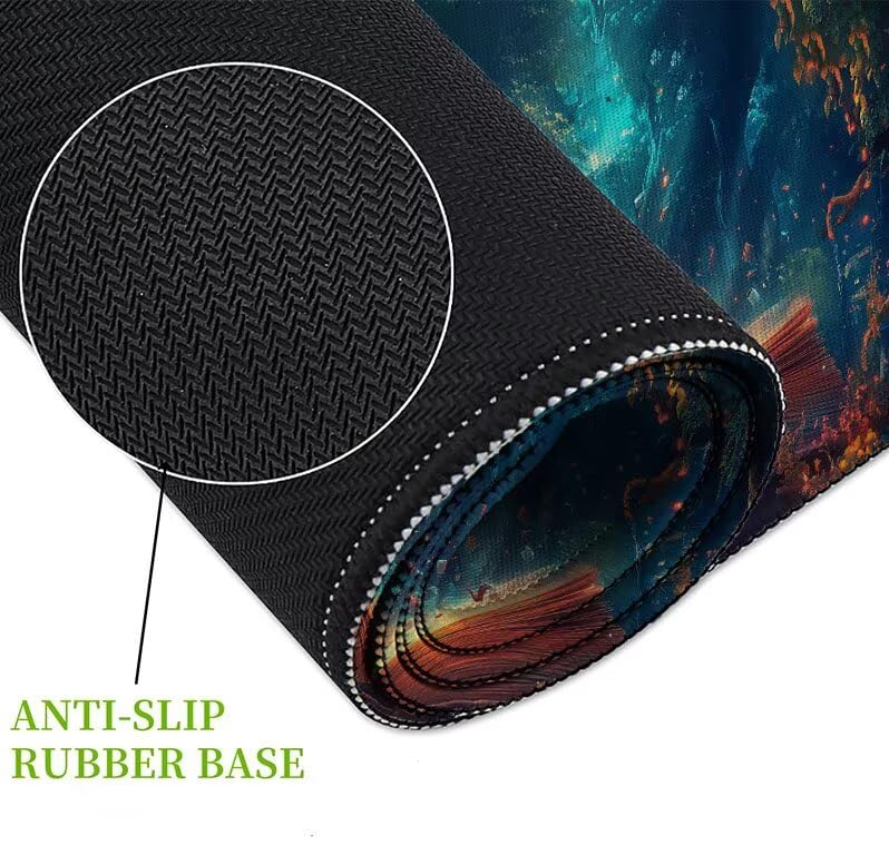 Mouse pad XXL con bordes cosidos reforzados y tapete protector de escritorio elegante 5