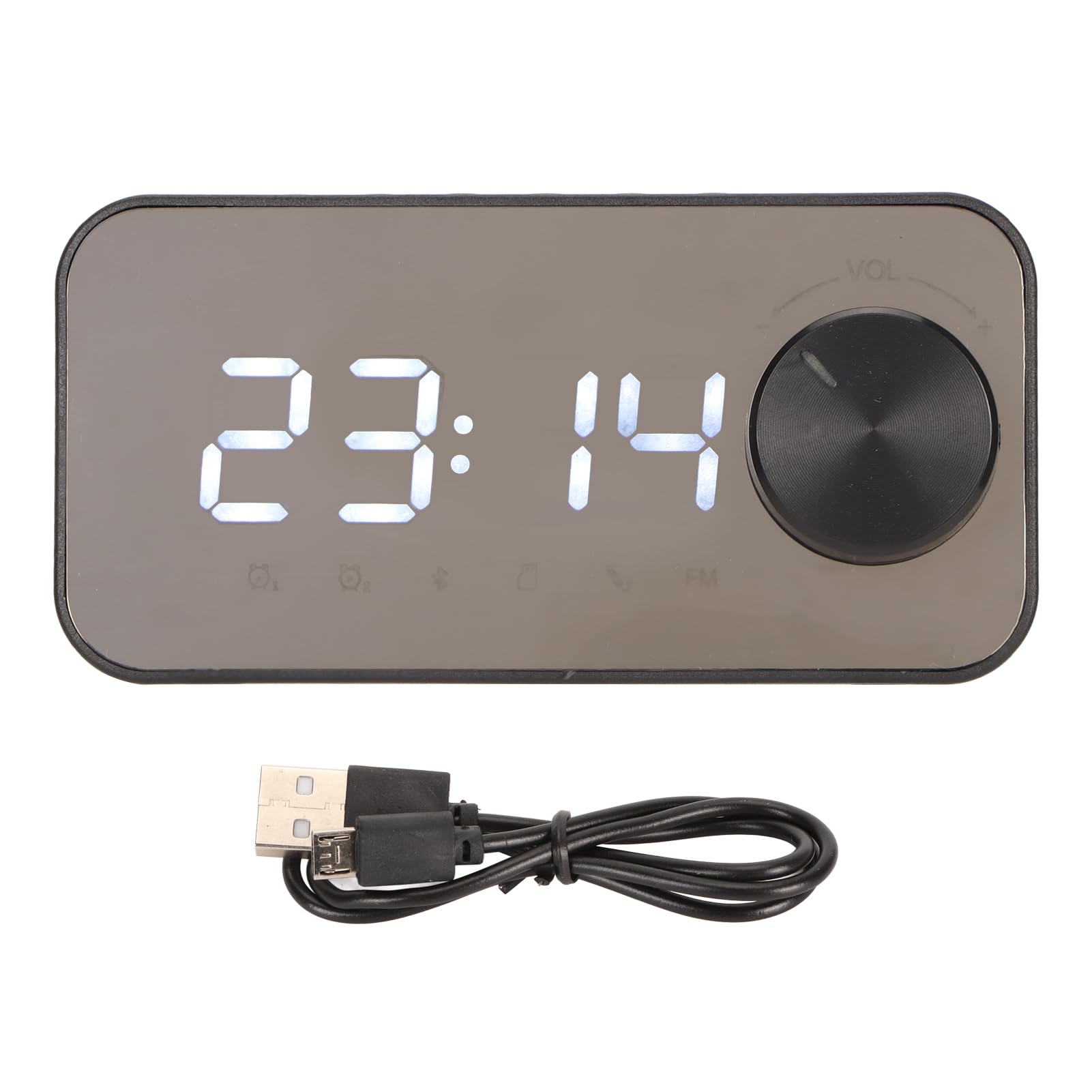 Radio Despertador Bluetooth, Reloj Digital con Alarma Dual, Radio FM, Altavoz Incorporado, Pantalla de Temperatura