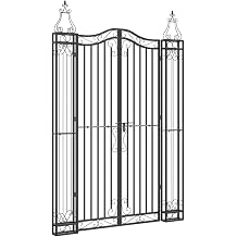 vidaXL Garden Gate Black 47.6"x3.1"x70.9" Wrought Iron
