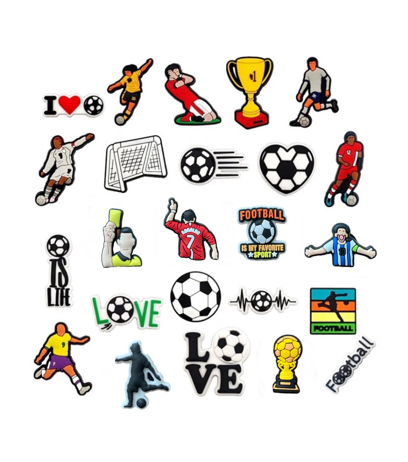 BABOLE PACK OF 24 FOOTBALL CROC JIBBITS SHOE DECORATION CHARMS (MULTICOLOUR) (B0D123QKHL) Amazon Price History, Amazon Price Tracker