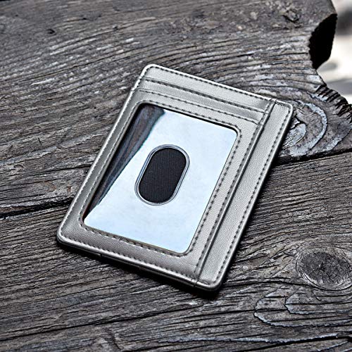 Buffway Slim Minimalist Front Pocket Rfid Blocking Leather Wallets For Men Women - Sand Silver #TOP2