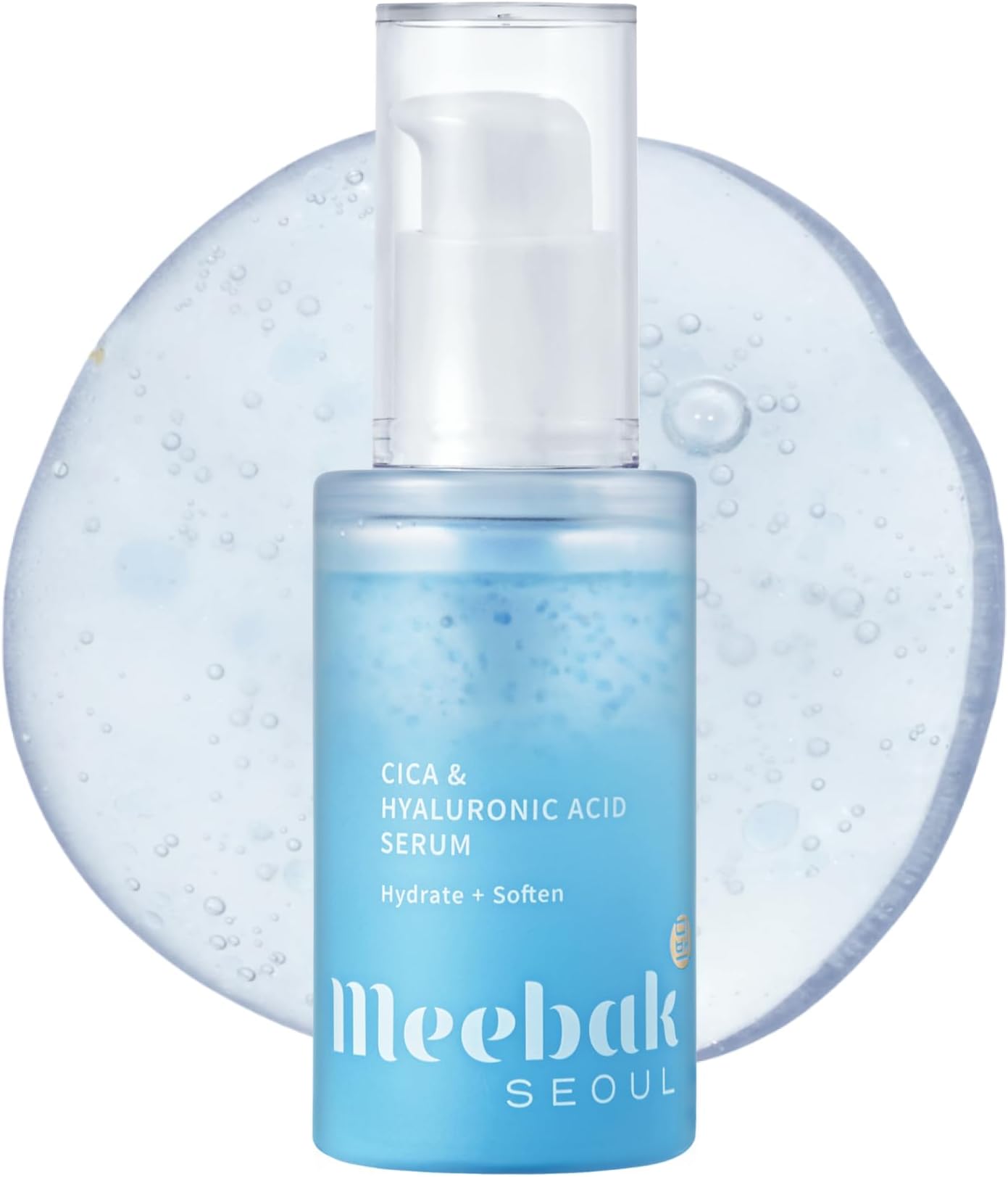 Meebak Korean Hyaluronic Acid Serum – Hydrating and Plumping Face Serum for Radiant, Dewy Skin | Centella Asiatica & Vitamin C | Korean Facial Serum