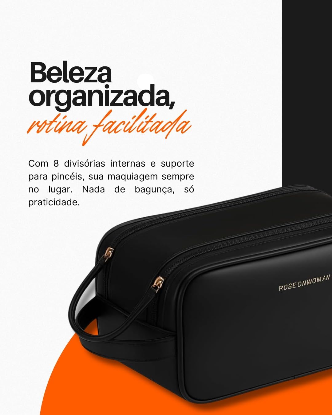 Necessaire Bolsa Organizadora de Maquiagem Couro Sintético Grande Capacidade com Duas Camadas, Alça Lateral, Divisórias Internas e Suporte para Pincéis – Ideal para Viagem (Gelo) Necessaire Bolsa Organizadora de Maquiagem Couro Sintético Grande Capacidade com Duas Camadas, Alça Lateral, Divisórias Internas e Suporte para Pincéis – Ideal para Viagem (Gelo)
