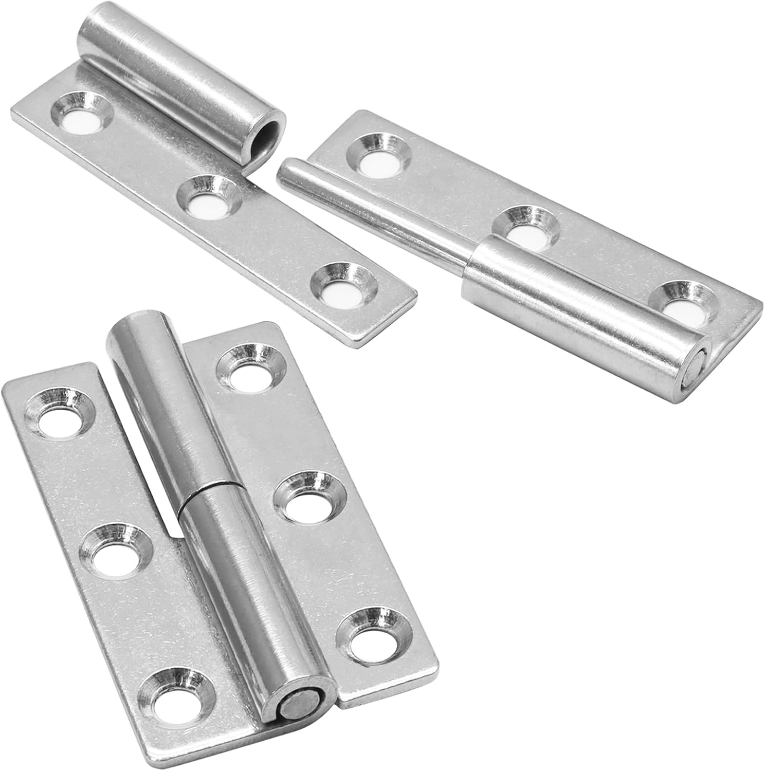 Bonsicoky 4 Pcs Stainless Steel Right Lift-Off Hinges, 2.5 Inch Detachable Slip Joint Small Flag Hinges with Screws